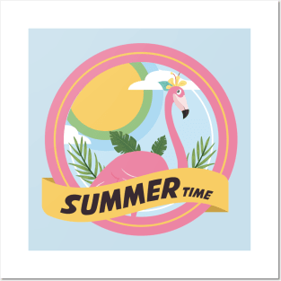 summer flamingo Posters and Art